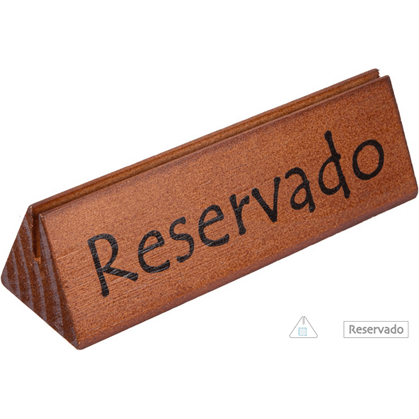 Table Plate "Reserved/Reserved" Wood